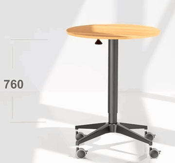 Sleek Round Table with Star Base and Casters Versatile Design