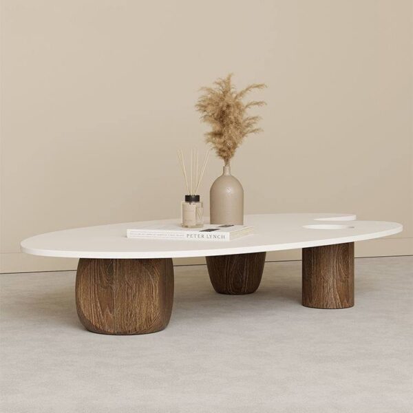 Modern Oval Coffee Table Rustic Elegance with Contemporary Flair 1
