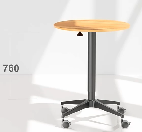 Sleek Round Table with Star Base and Casters Versatile Design 1