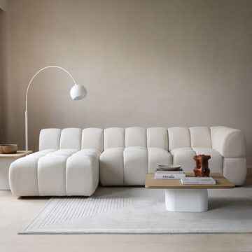 Contemporary Modular Sofa Neutral Tone Spacious Sectional