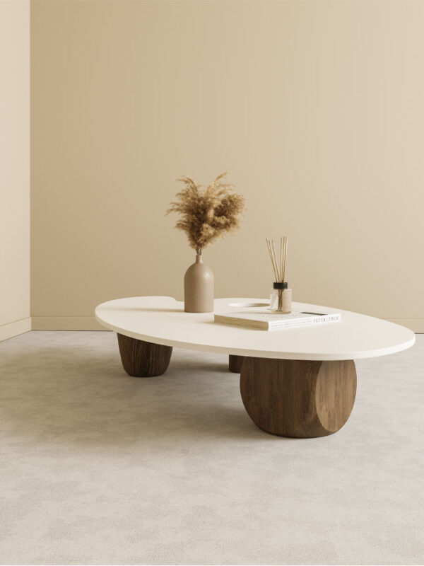 Modern Oval Coffee Table Rustic Elegance with Contemporary Flair 1