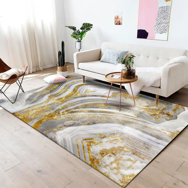 Contemporary Abstract Marble-Texture Floor Mat BU31 1