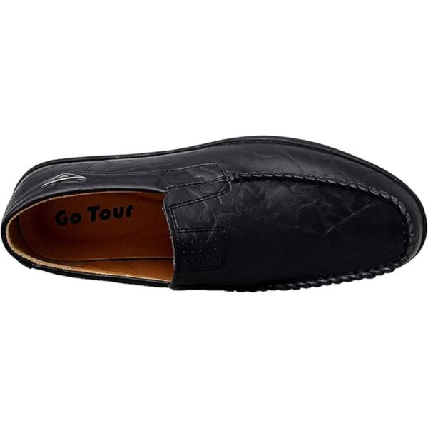 Men’s Black Genuine Leather Loafers – Lightweight Slip-On Casual Driving Shoes (Size 7–12) 1