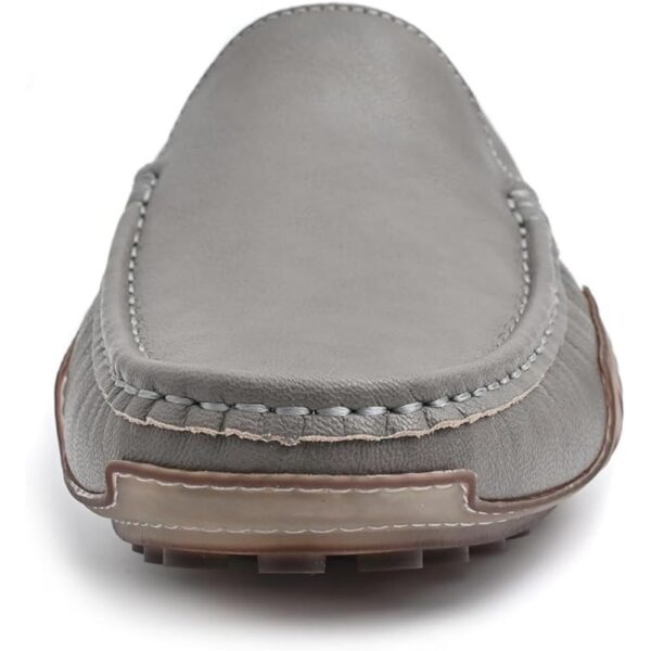 Men’s Grey Leather Casual Loafers – Lightweight Slip-On Driving Shoes (Size 7–12) 1