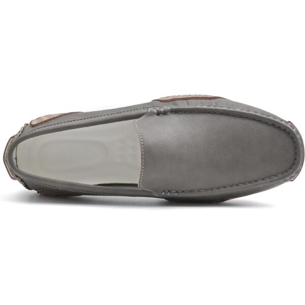 Men’s Grey Leather Casual Loafers – Lightweight Slip-On Driving Shoes (Size 7–12) 1
