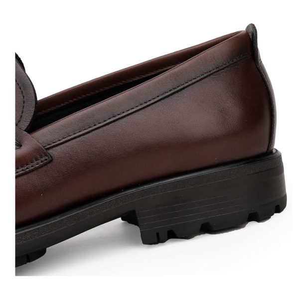 Men’s Coffee Leather Loafers with Metal Buckle – Slip-On Dress Shoes (Size 7–12) 1