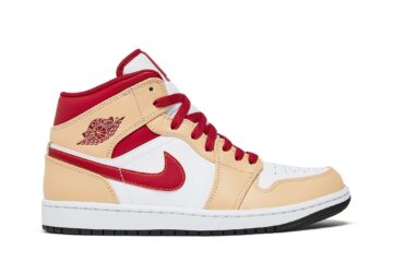 Air Jordan 1 Mid 'Light Curry Cardinal Red' 554724-201