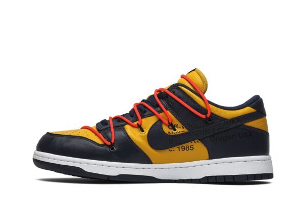 Off-White  x Nike Dunk Low 'University Gold' CT0856-700 - Image 3