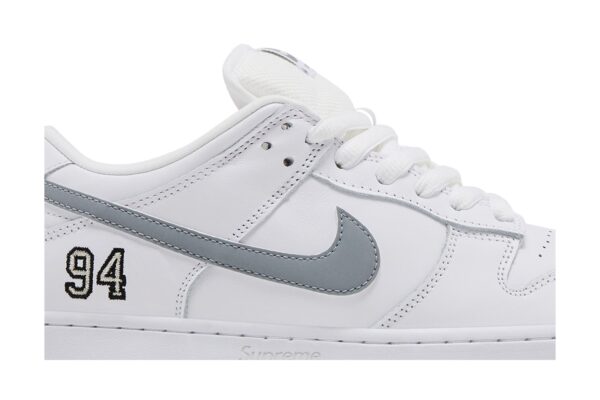 Supreme  x Nike Dunk Low SB 'White Metallic Silver' HQ8487-100 - Image 2